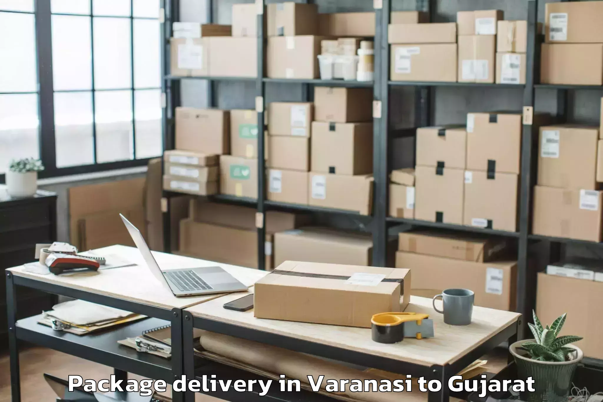 Reliable Varanasi to Gussar Package Delivery